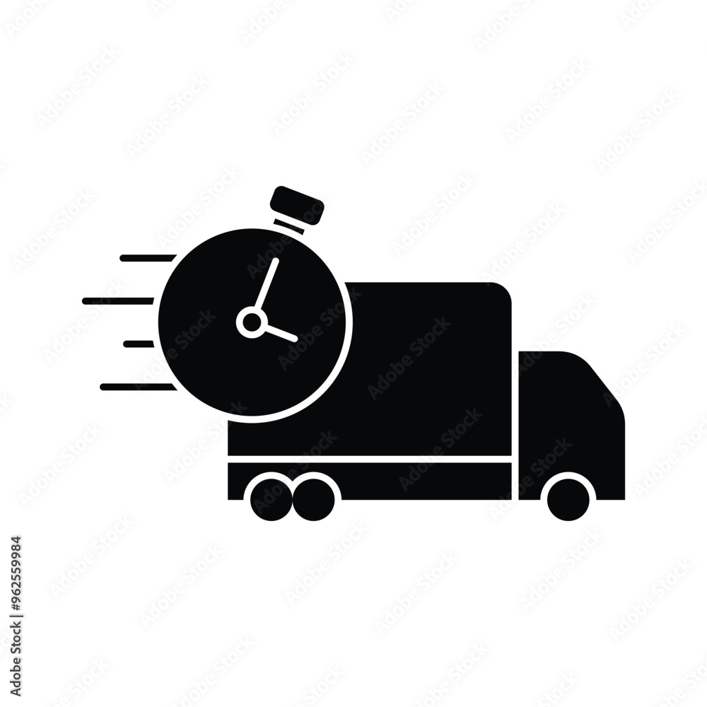 delivery time icon solid vector design in trendy style delivery time icon solid vector design in trendy style