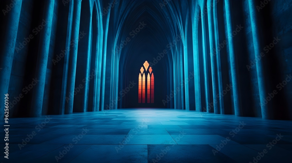 Dark Gothic Cathedral at Night with Virtual Team via Video Call Dark Gothic Cathedral at Night with Virtual Team via Video Call