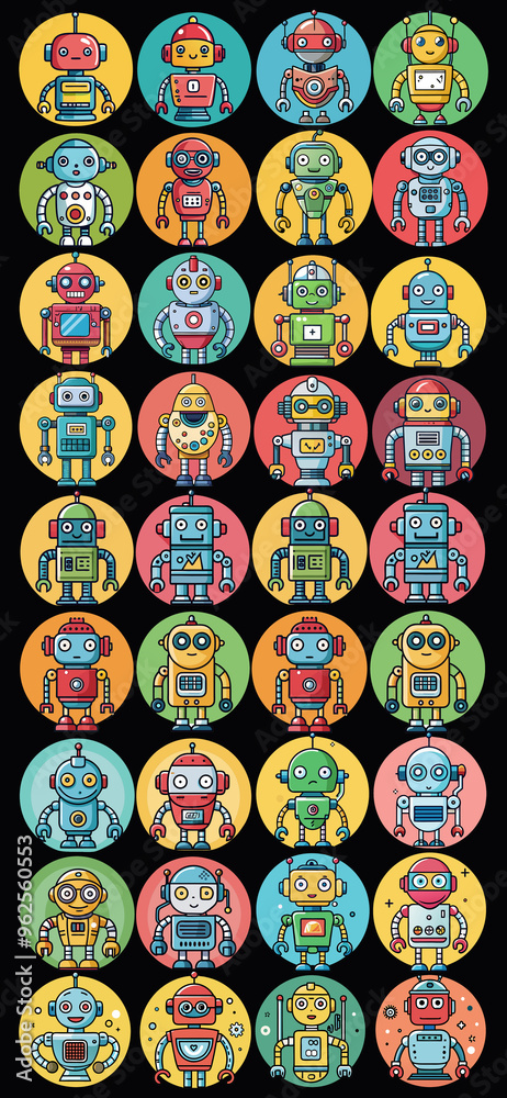 Wallpaper for mobile phone , Cute robot cartoon icon character, line stoke isolated, graphic design sign Wallpaper for mobile phone , Cute robot cartoon icon character, line stoke isolated, graphic design sign