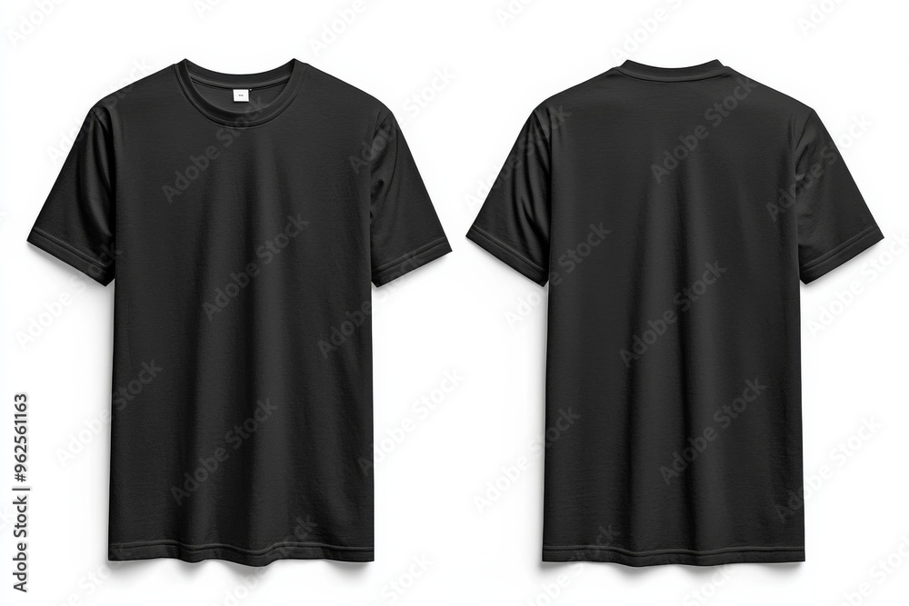 Black Tshirt Mockup Front and Back Isolated created with Generative AI Black Tshirt Mockup Front and Back Isolated created with Generative AI