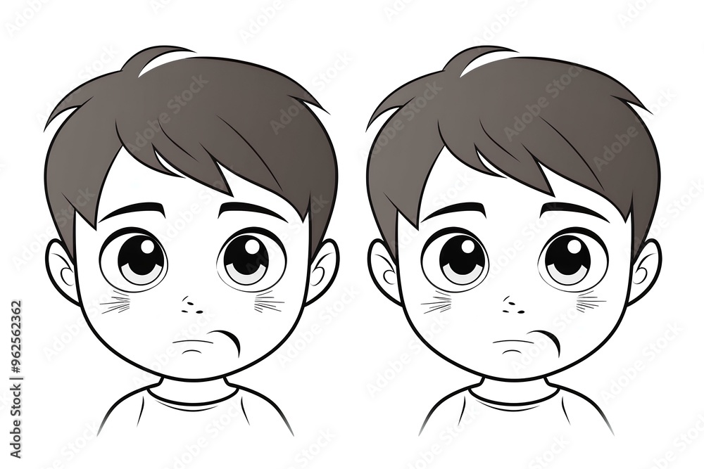 two children faces two children faces