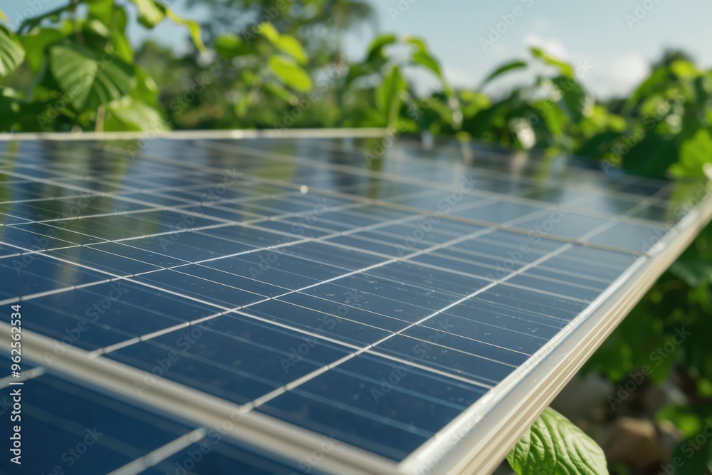 Fototapeta premium solar panel technology in natural environment