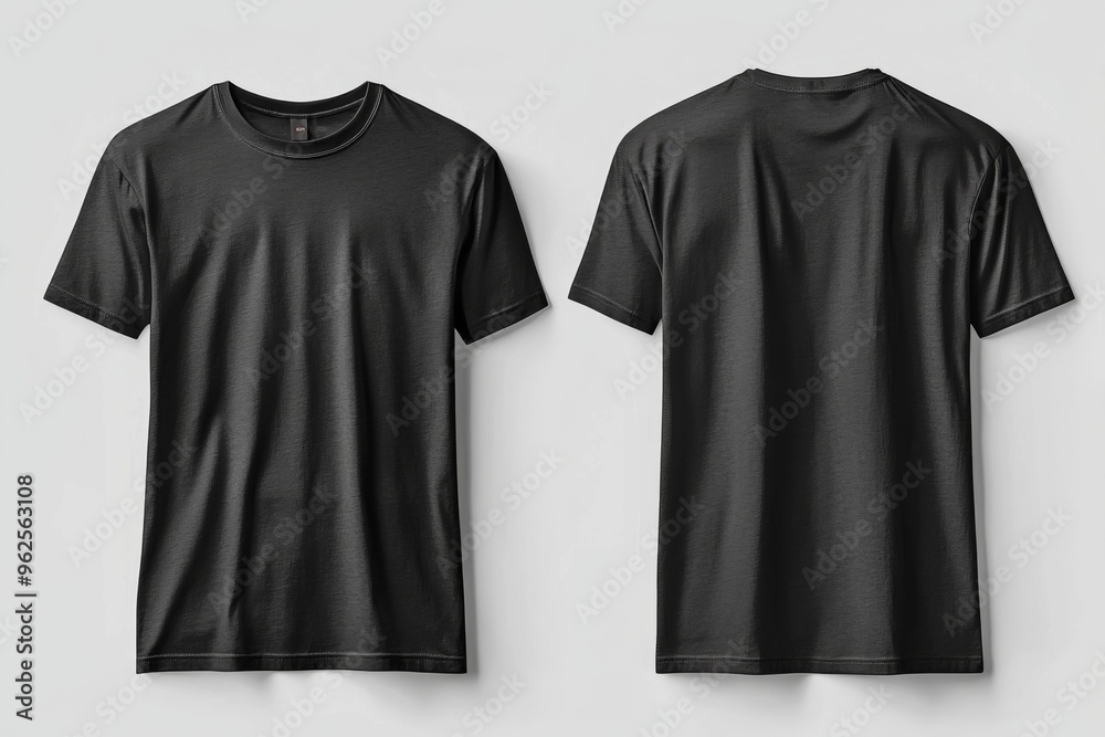 Black Tshirt Mockup Front and Back Isolated created with Generative AI Black Tshirt Mockup Front and Back Isolated created with Generative AI