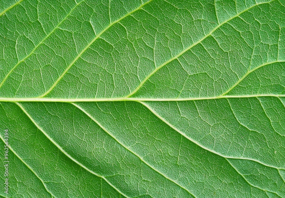 Detailed close-up of a green leaf texture Detailed close-up of a green leaf texture