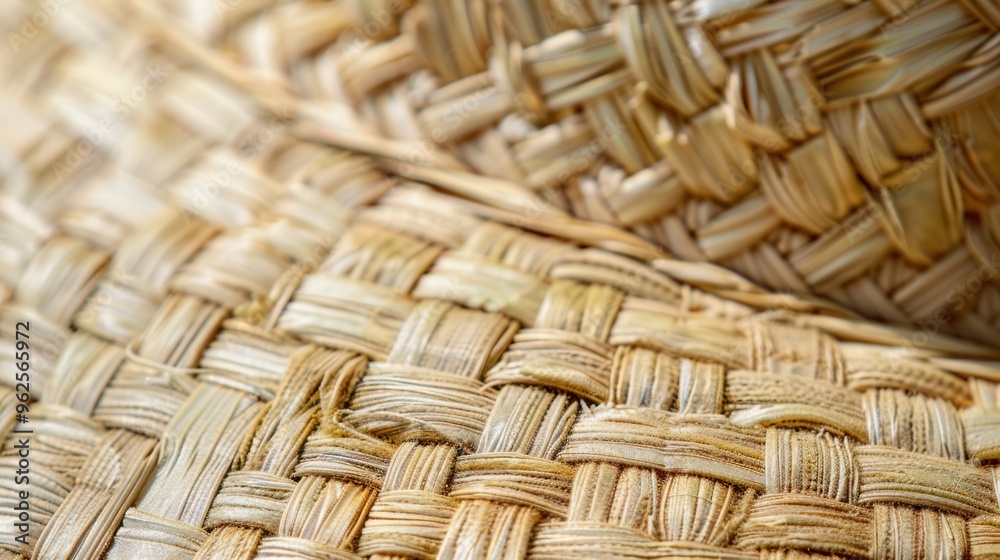 Obraz premium Woven Straw Hat Texture