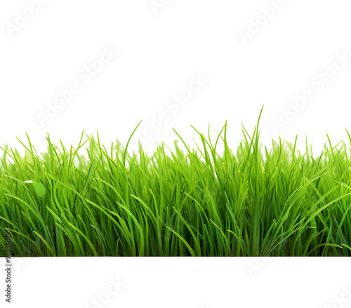Green grass frame isolated on transparent background