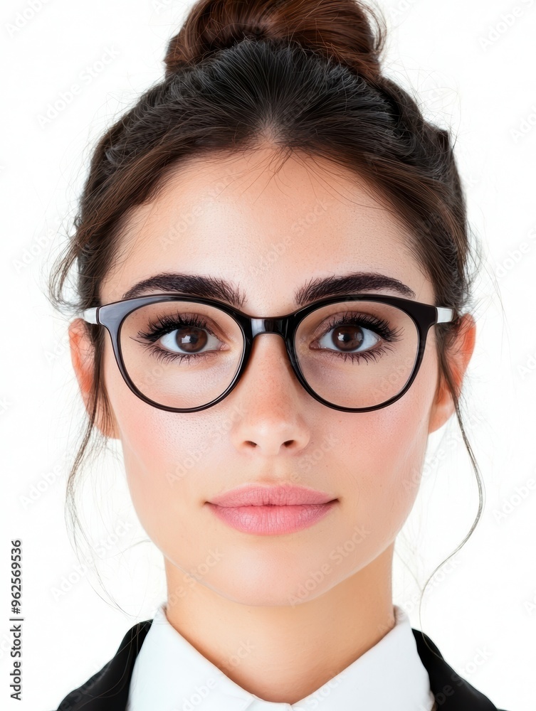 Stylish woman with glasses and professional attire Stylish woman with glasses and professional attire