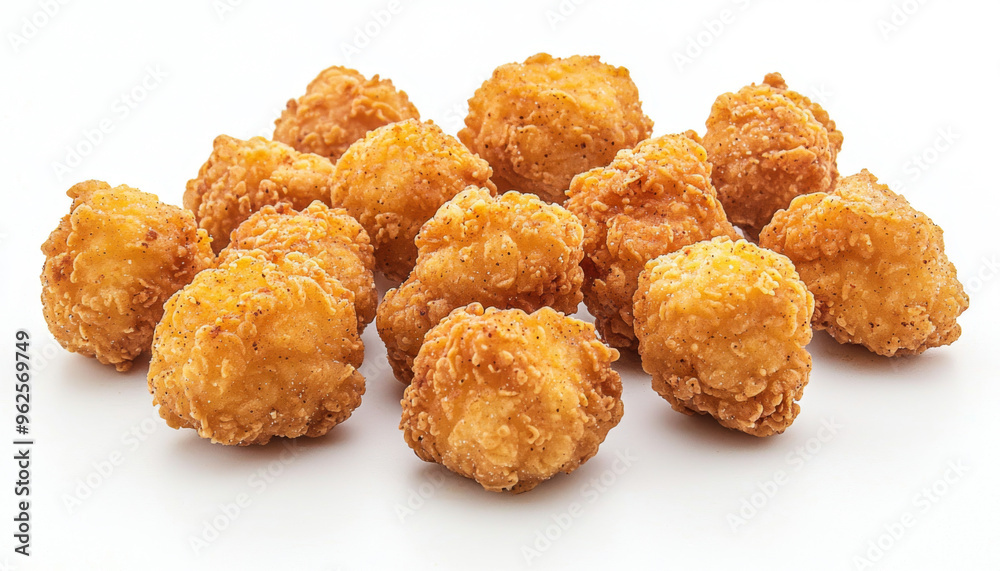A pile of crispy, golden-brown fried nuggets, perfect for snacking or serving at gatherings.
