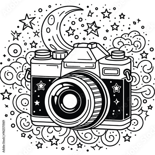 Camera with Stars and Moon.eps