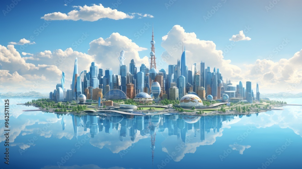 Fototapeta premium World Urban Planning Day, November 8, Generative AI