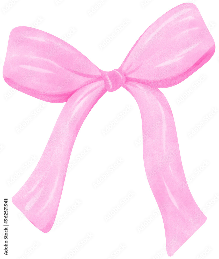 Coquette Bright Pink Christmas Ribbon Bow Watercolor Coquette Bright Pink Christmas Ribbon Bow Watercolor