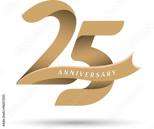 25th anniversary celebration logotype with modern elegant number design photo