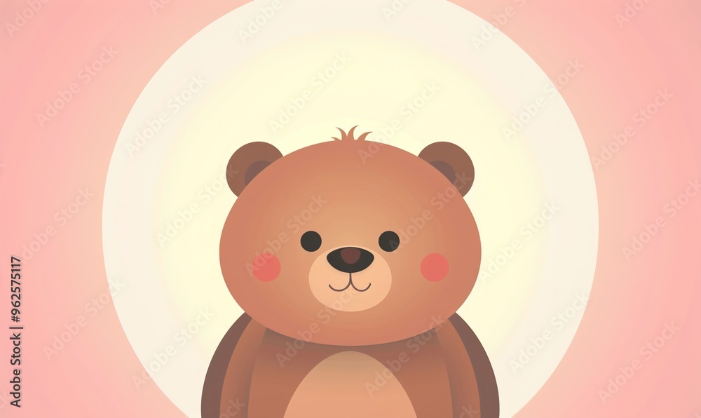 Realistic cartoon avatar of cute brown bear animal on simple minimalist background Generate AI Realistic cartoon avatar of cute brown bear animal on simple minimalist background Generate AI