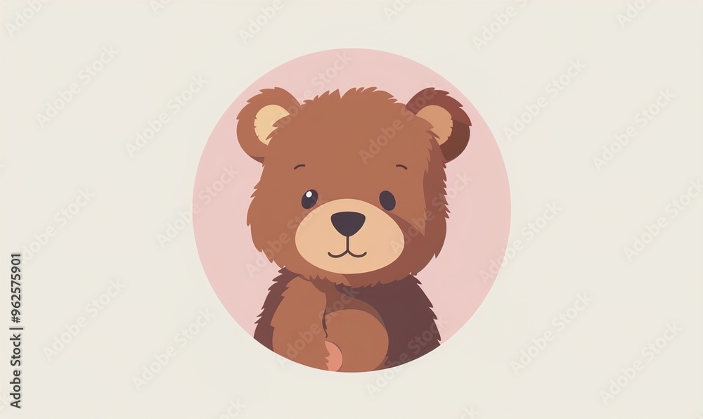 Realistic cartoon avatar of cute brown bear animal on simple minimalist background Generate AI Realistic cartoon avatar of cute brown bear animal on simple minimalist background Generate AI