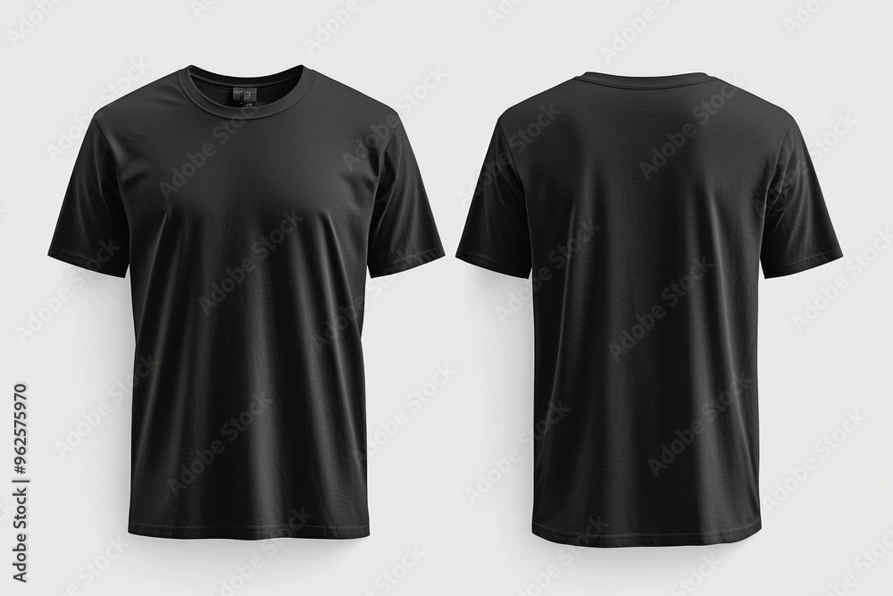 Black Tshirt Mockup Front and Back Isolated created with Generative AI Black Tshirt Mockup Front and Back Isolated created with Generative AI