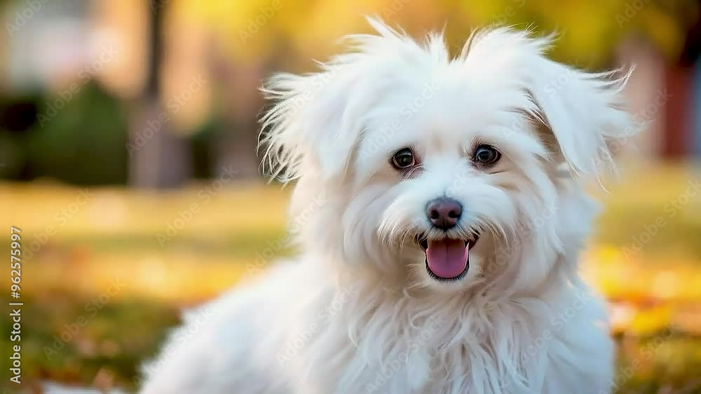 a white dog sitting in a park a white dog sitting in a park