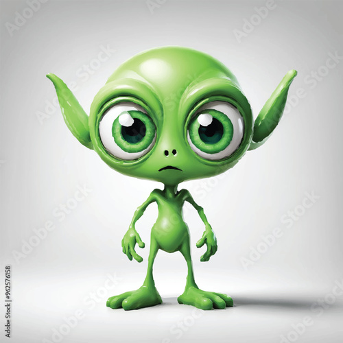 Alien With Metal Hand Pose Cartoon Vector Icon Illustration. Science Technology Icon Concept Isolated Premium Vector. Flat Cartoon Style. alien character isolated illustration design vector.