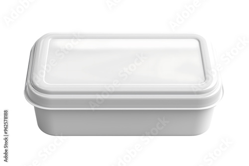 White Plastic Food Container with Lid