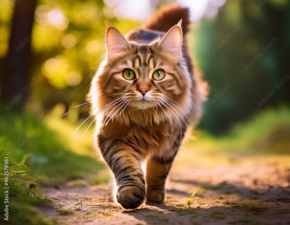 Obraz premium 散歩する猫