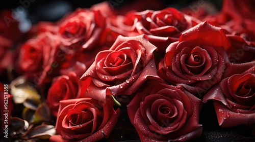 close up red roses background 