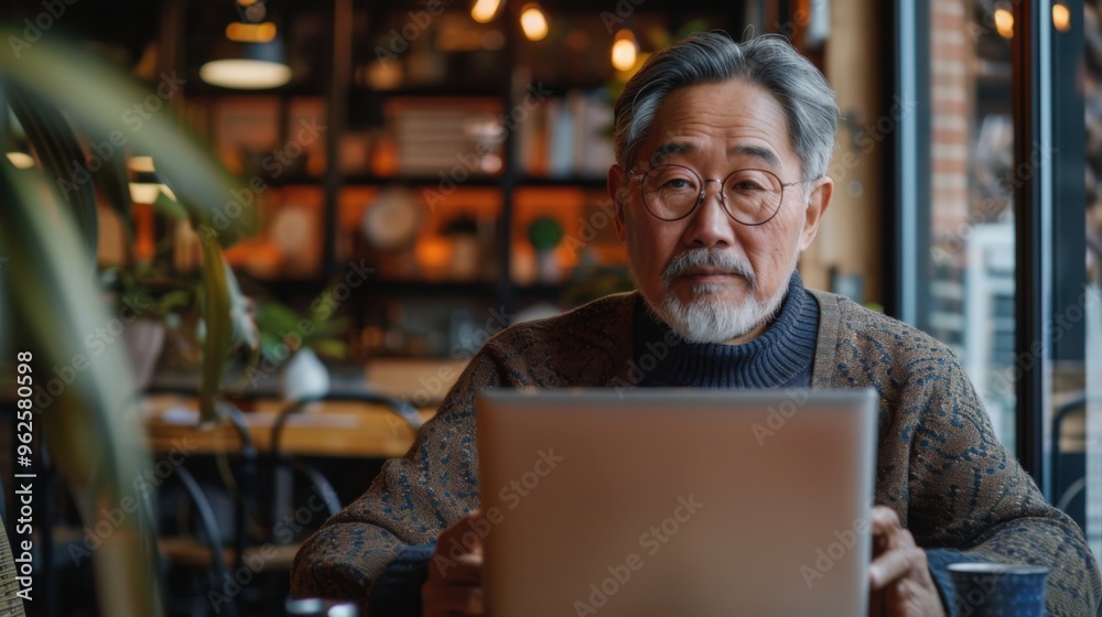 Asian Chinese Senior Man Having a Discussion with Colleague via Online Virtual Meeting in a Cafe.
Engaged in a Professional Conversation Using a Laptop in a Cozy Cafe Setting.
Virtual Meeting Asian Chinese Senior Man Having a Discussion with Colleague via Online Virtual Meeting in a Cafe.
Engaged in a Professional Conversation Using a Laptop in a Cozy Cafe Setting.
Virtual Meeting