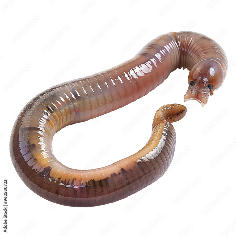 worm on white background