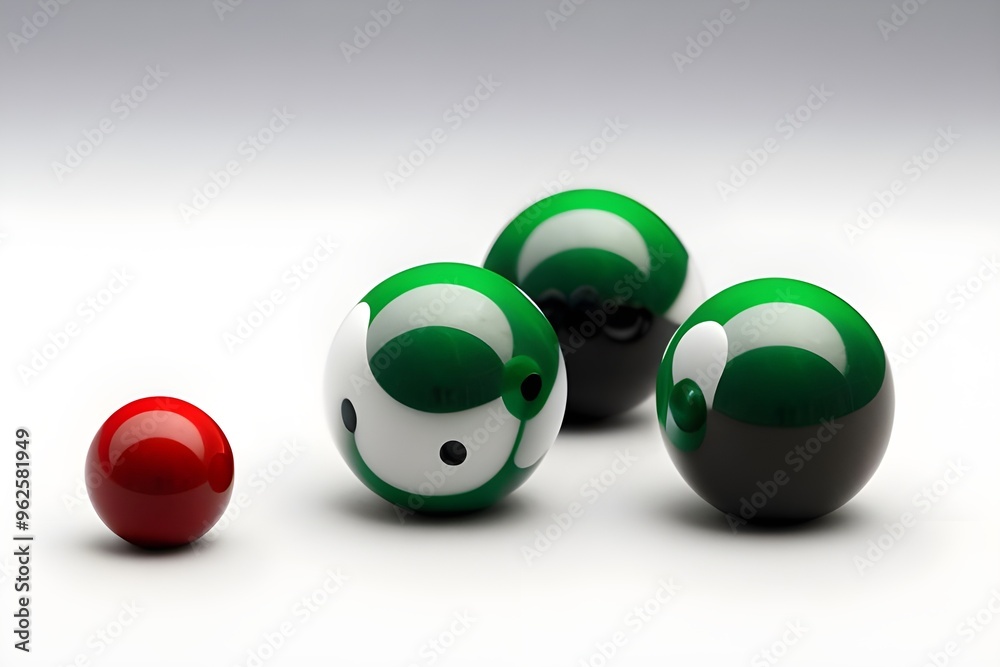 Snooker Balls on White Background Snooker Balls on White Background