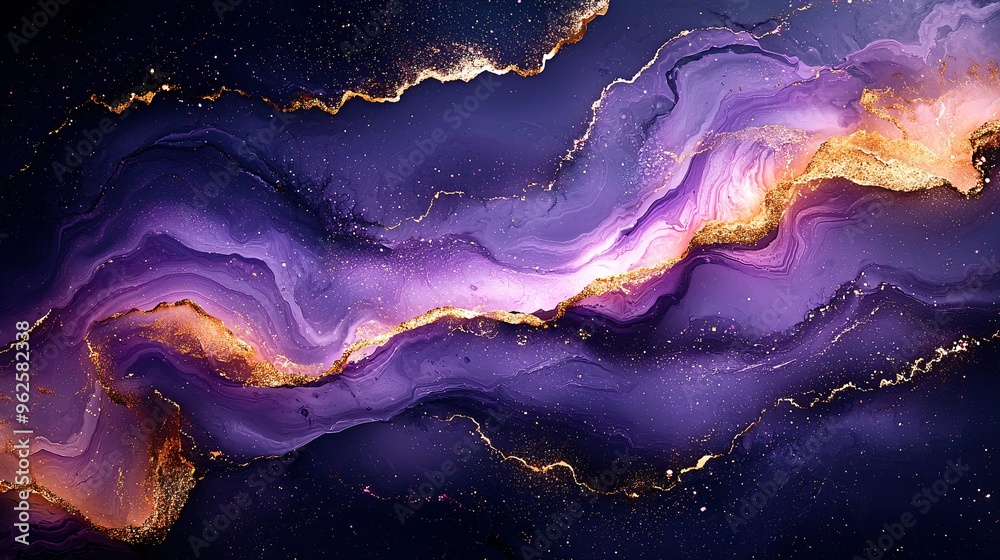 A glowing purple marble background with gold accents reflecting light, creating a luminous effect. A glowing purple marble background with gold accents reflecting light, creating a luminous effect.