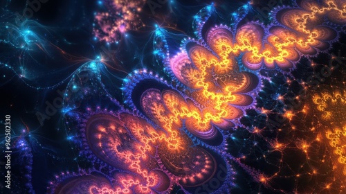 Cosmic Fractal Explosion of Vibrant Colors and Lights