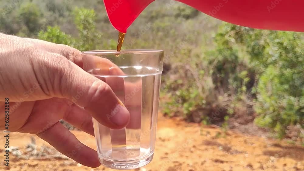 Um delicioso copo de café em meio a natureza.