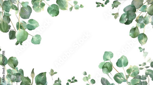 a frame of leaves cut out isolated over a transparent png background