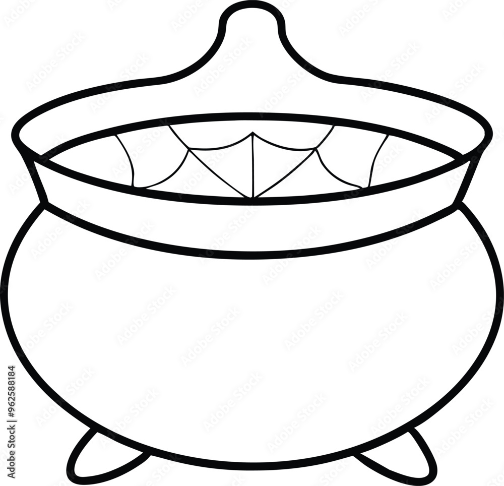 Halloween witch's cauldron line art Halloween witch's cauldron line art