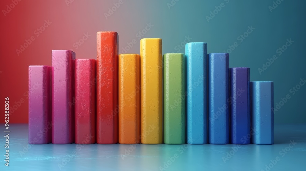 Colorful D Bars on Blue Background Abstract Minimal Design Colorful Shapes Colorful D Bars on Blue Background Abstract Minimal Design Colorful Shapes