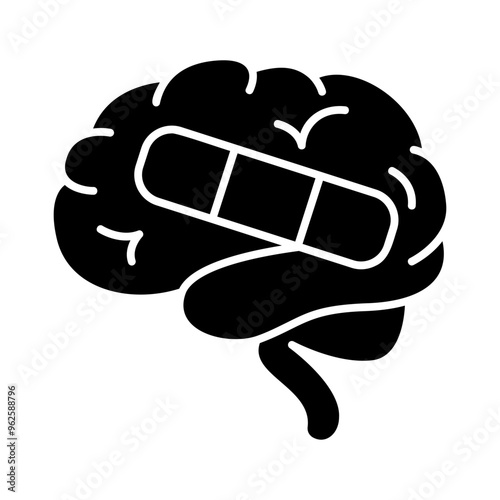 brain with bandage