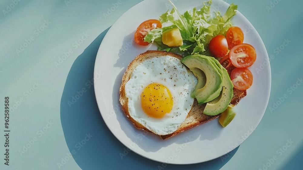 Balanced breakfast plate with eggs, avocado, and whole grain toast Healthy Balance Routine, Morning Meal Balanced breakfast plate with eggs, avocado, and whole grain toast Healthy Balance Routine, Morning Meal