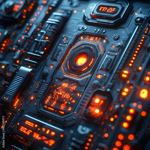 Futuristic Technology Interface 3D Illustration