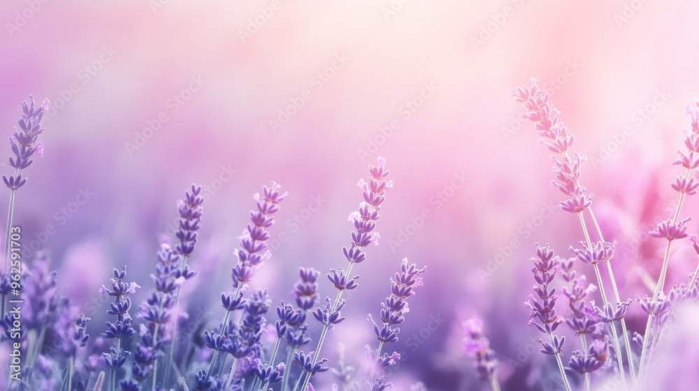 Lavender Field with Soft Sunlight Lavender Field with Soft Sunlight