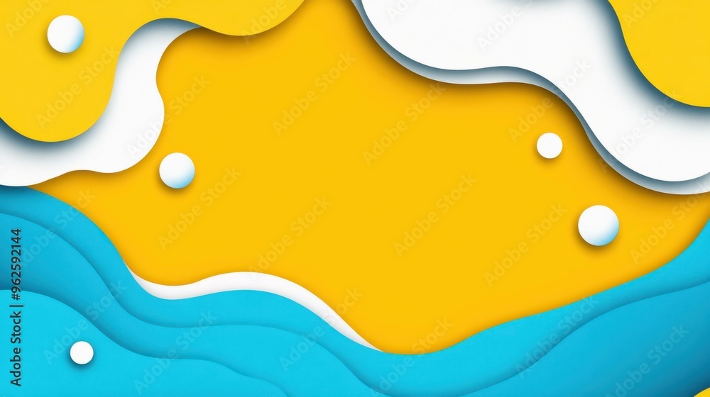 Vibrant yellow and blue fluid gradient background, perfect for modern designs with a playful cartoon texture.