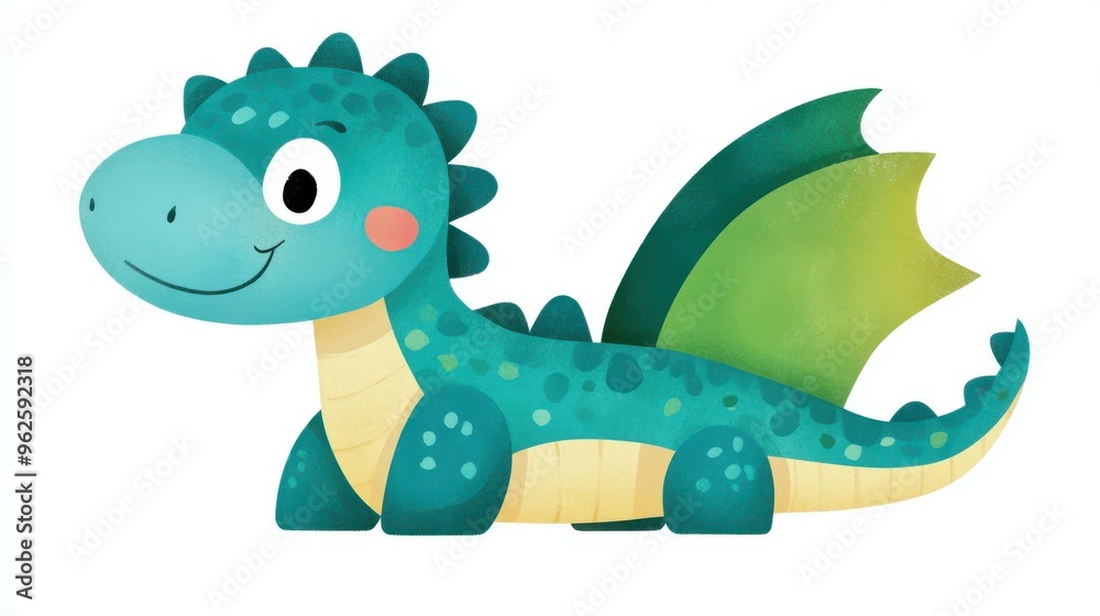 Naklejka premium A playful childs drawing featuring a mythical creature, brought to life with fun textures and vibrant colors on a clear backdrop.