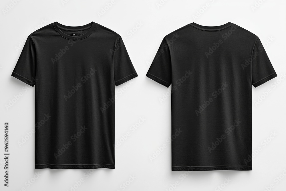 Black Tshirt Mockup Front and Back Isolated created with Generative AI Black Tshirt Mockup Front and Back Isolated created with Generative AI