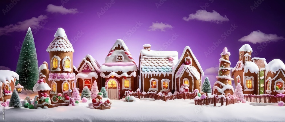 Obraz premium Gingerbread Village Christmas Scene