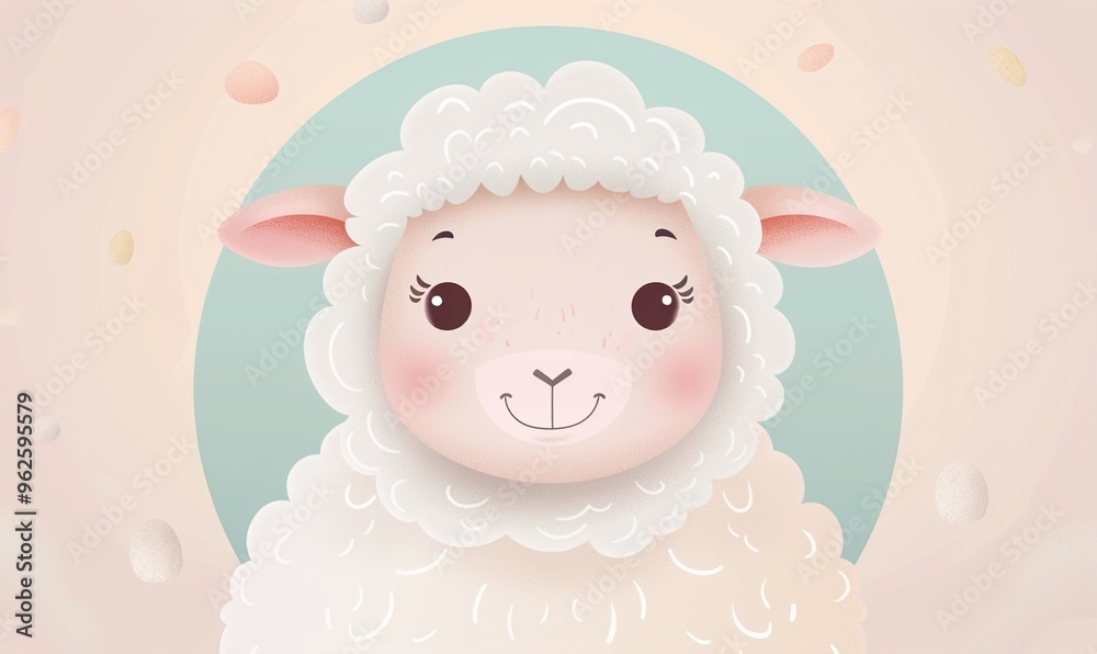 Realistic cartoon avatar of cute sheep animal on simple minimalist background Generate AI Realistic cartoon avatar of cute sheep animal on simple minimalist background Generate AI