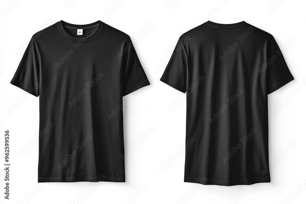 Black Tshirt Mockup Front and Back Isolated created with Generative AI Black Tshirt Mockup Front and Back Isolated created with Generative AI