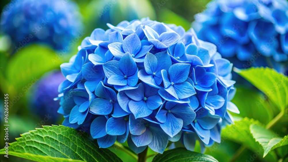 Vibrant blue hydrangea flower blooming in a garden, blooms, petals, garden, floral, plant, nature, vibrant, blue, hydrangea Vibrant blue hydrangea flower blooming in a garden, blooms, petals, garden, floral, plant, nature, vibrant, blue, hydrangea