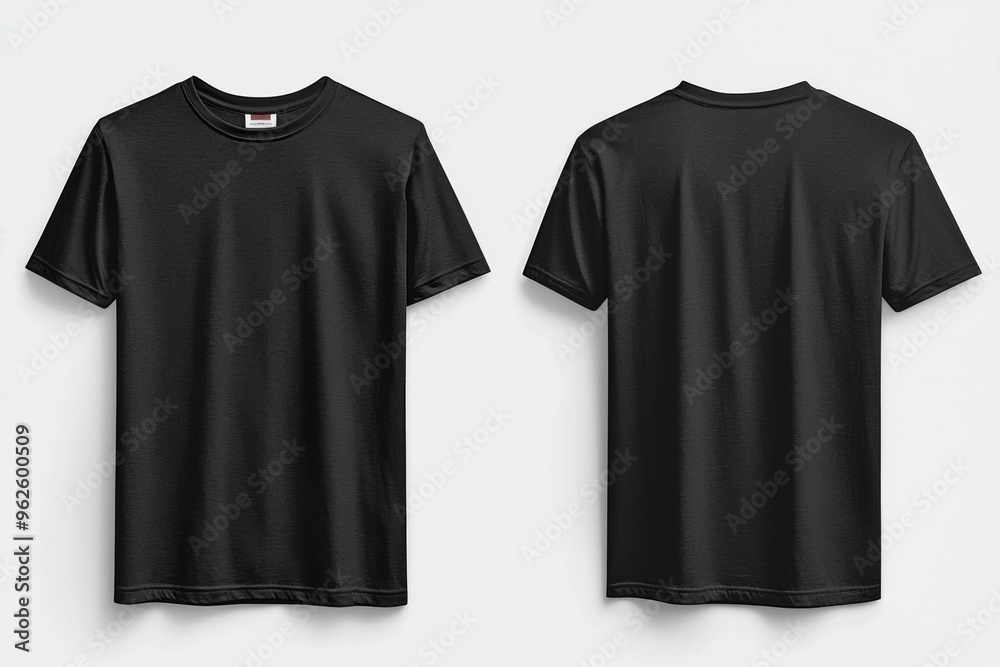 Black Tshirt Mockup Front and Back Isolated created with Generative AI Black Tshirt Mockup Front and Back Isolated created with Generative AI