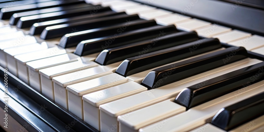 Close up photo of a piano keyboard with black and white keys, music, instrument, piano, keys, close up, detail Close up photo of a piano keyboard with black and white keys, music, instrument, piano, keys, close up, detail