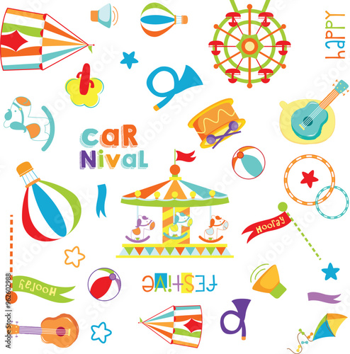seamless pattern of carnival