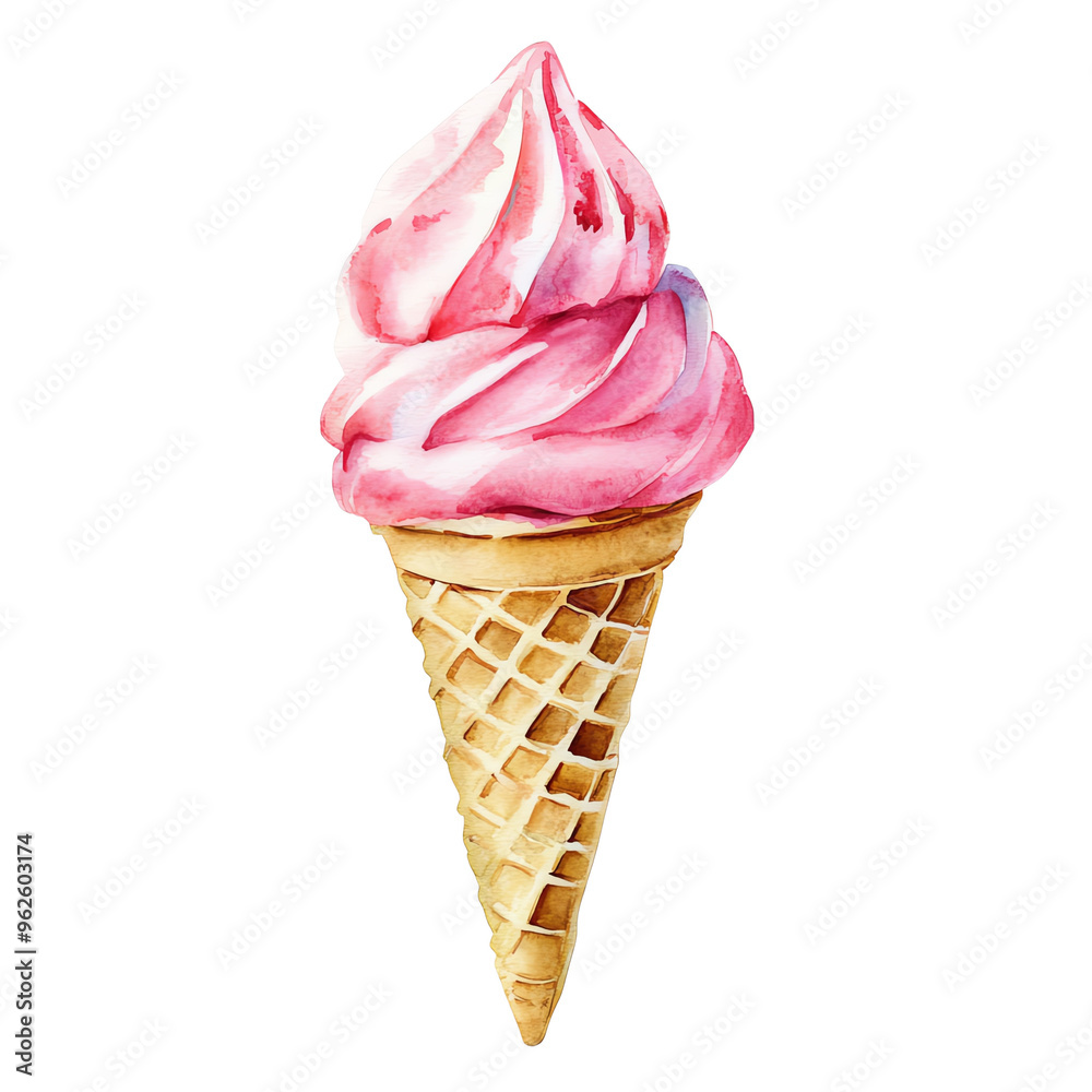Delicious pink ice cream swirl. Delicious pink ice cream swirl.