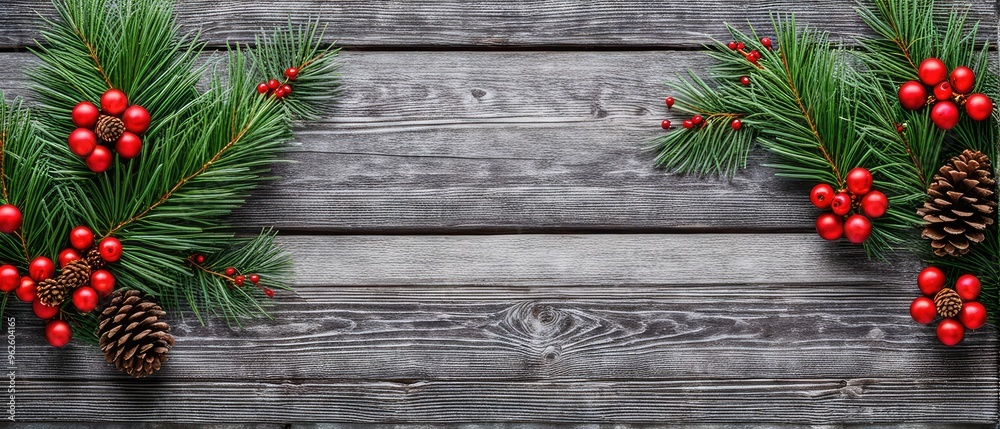 Christmas Decoration on Wooden Background Christmas Decoration on Wooden Background