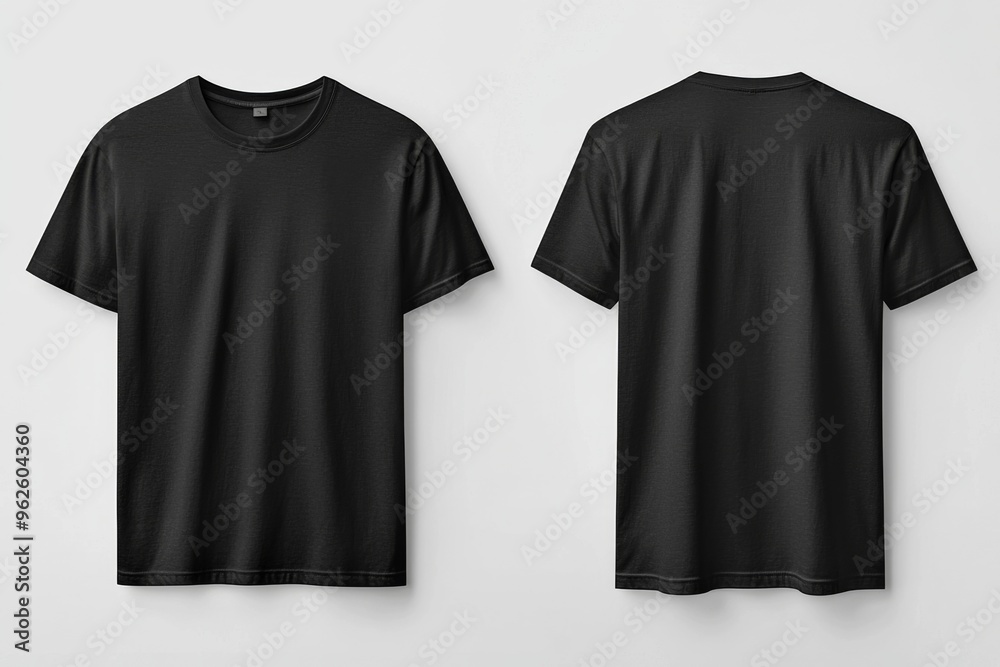 Black Tshirt Mockup Front and Back Isolated created with Generative AI Black Tshirt Mockup Front and Back Isolated created with Generative AI